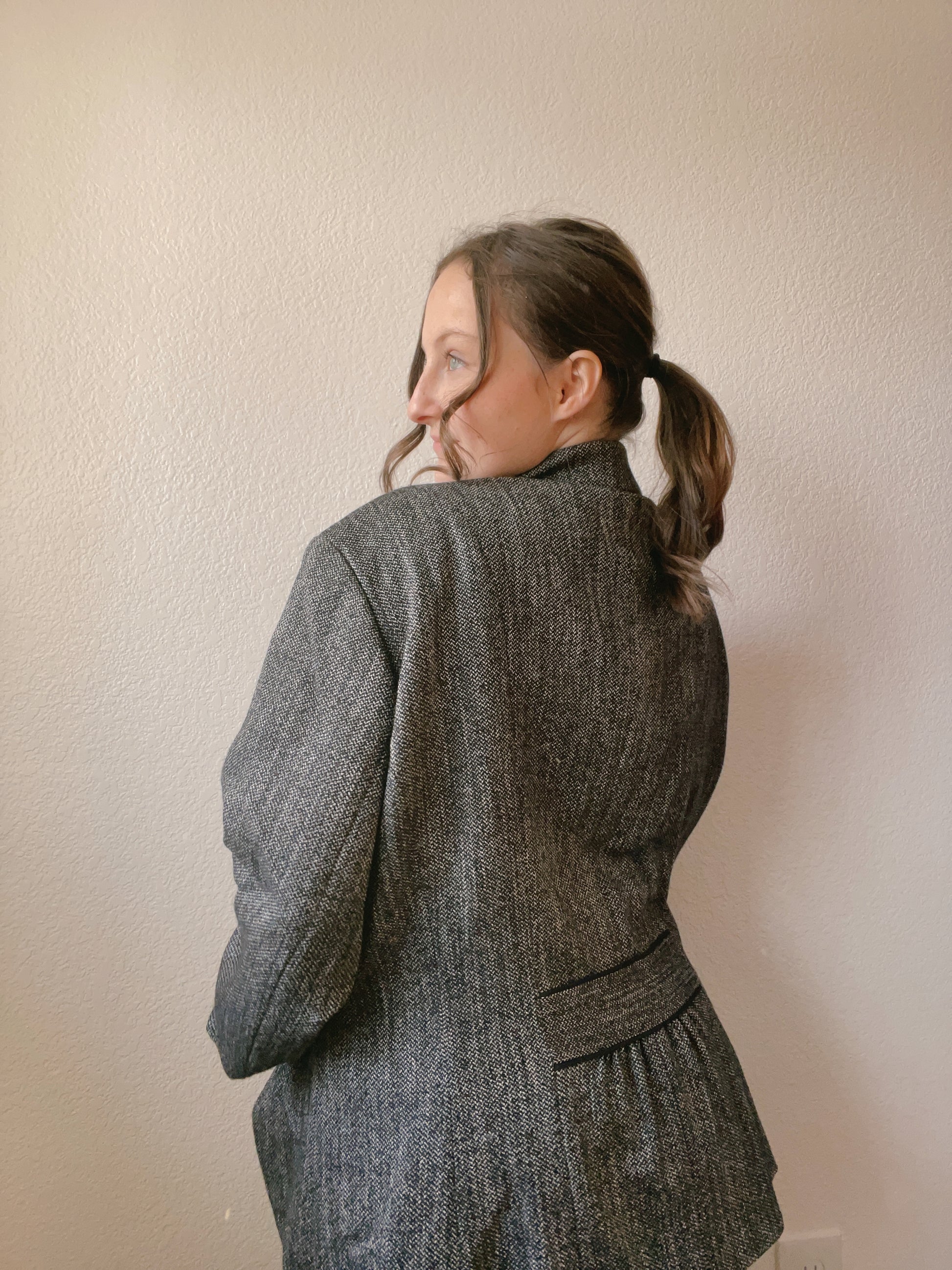 Dark Grey Winter Blazer Coat | From the Rack | Grace Thrifts