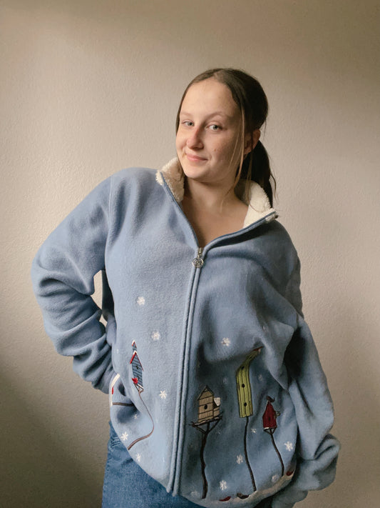 Blue Birdhouse Jacket | From the Rack | Grace Thrifts