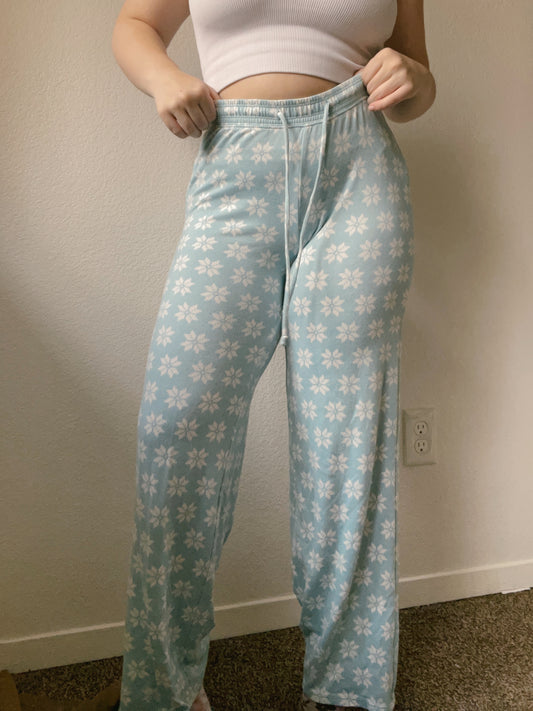 Baby Blue Snowflake Pajama Pants