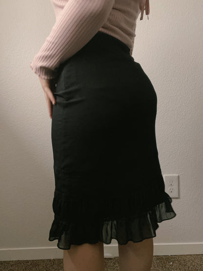 Black Lace Trim Skirt | From the Rack | Grace Thrifts
