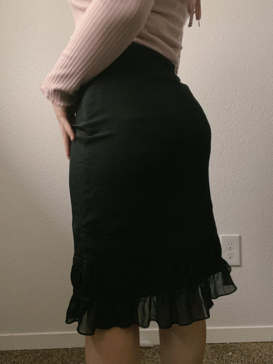 Black Lace Trim Skirt | From the Rack | Grace Thrifts