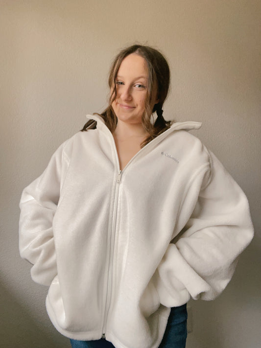 White Columbia Zip Up | From the Rack | Grace Thrifts