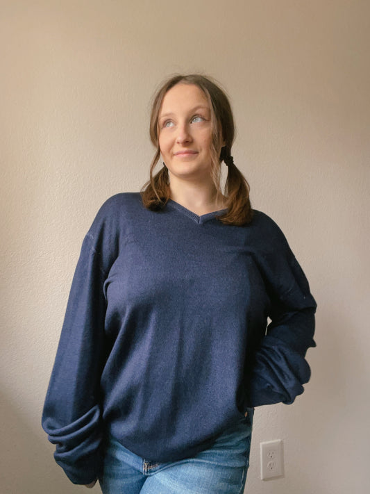 Dark Navy Long Sleeve Top | From the Rack | Grace Thrifts