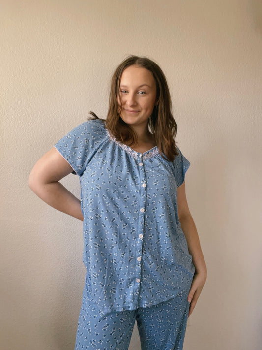 Blue Floral PJ Set | From the Rack | Grace Thrifts
