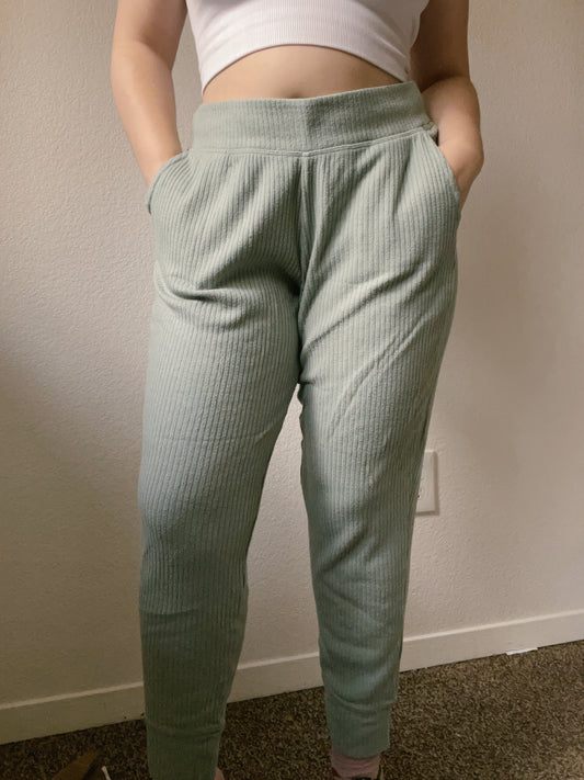 Teal Ribbed Lounge Pants