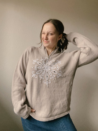 Sparkling Snowflake Sweatshirt | From the Rack | Grace Thrifts