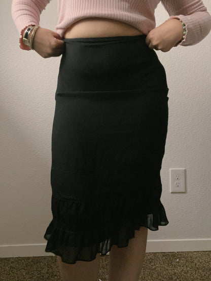 Black Lace Trim Skirt | From the Rack | Grace Thrifts