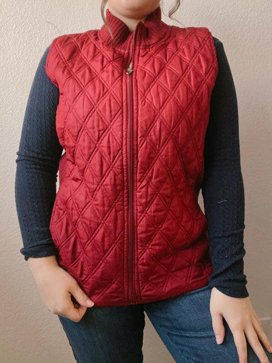 Red Quilted Vest | From the Rack | Grace Thrifts