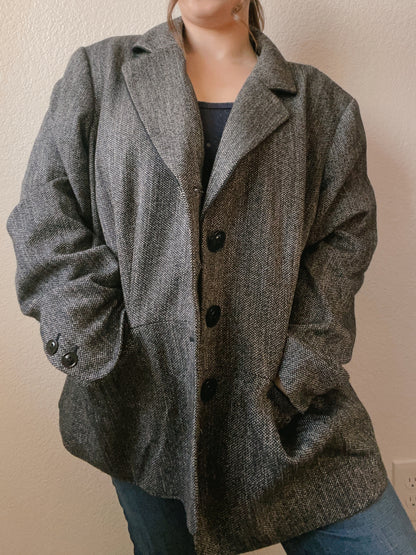 Dark Grey Winter Blazer Coat | From the Rack | Grace Thrifts