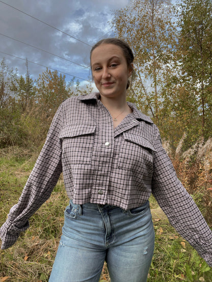 Purple Plaid Cropped Jacket | From the Rack | Curated Secondhand Styles | Grace Thrifts | Wasilla, AK