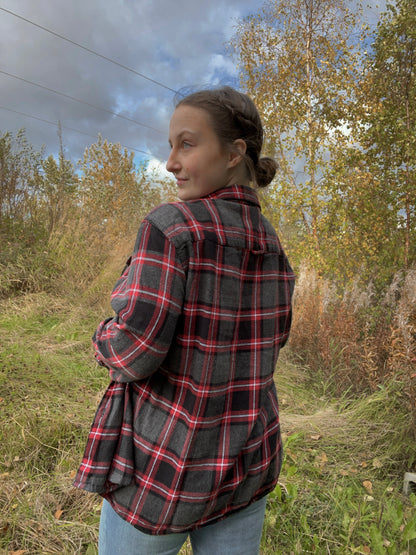 Red and Black Button Up Flannel | From the Rack | Curated Secondhand Styles | Grace Thrifts | Wasilla, AK