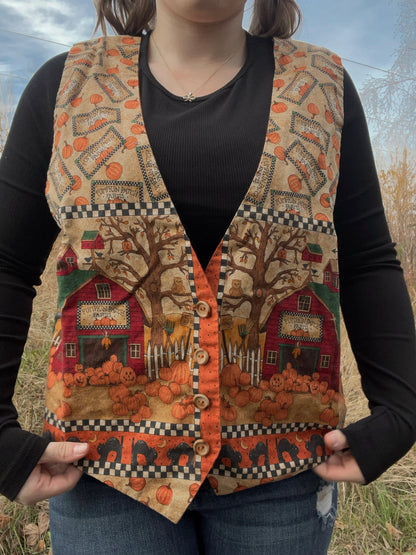Handmade Pumpkin Patch Vest | From the Rack | Curated Secondhand Styles | Grace Thrifts | Wasilla, AK