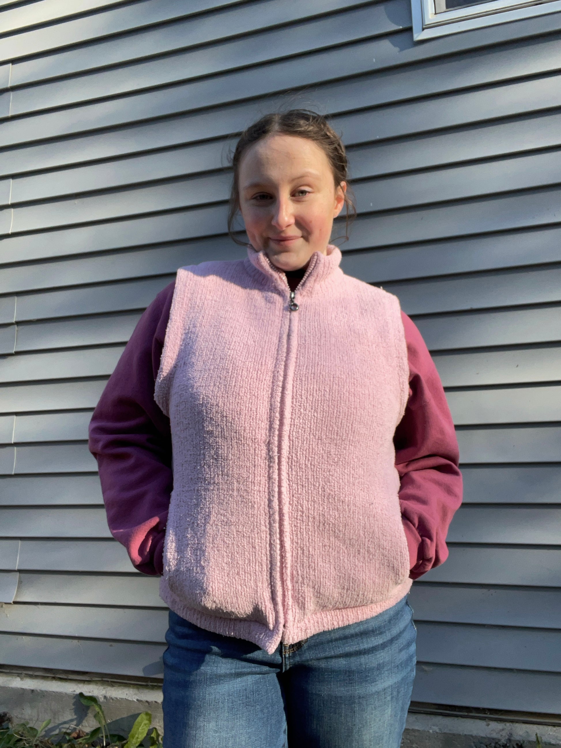 Pink Fuzzy Zip Up Vest | From the Rack | Curated Secondhand Styles | Grace Thrifts | Wasilla, AK